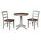 International Concepts 30 in. Round Top Pedestal Dining Table with 2 Madrid LadderBack Chairs - 3 Piece Dining Set K41-30RT-27B-C2-2 - alternate 4